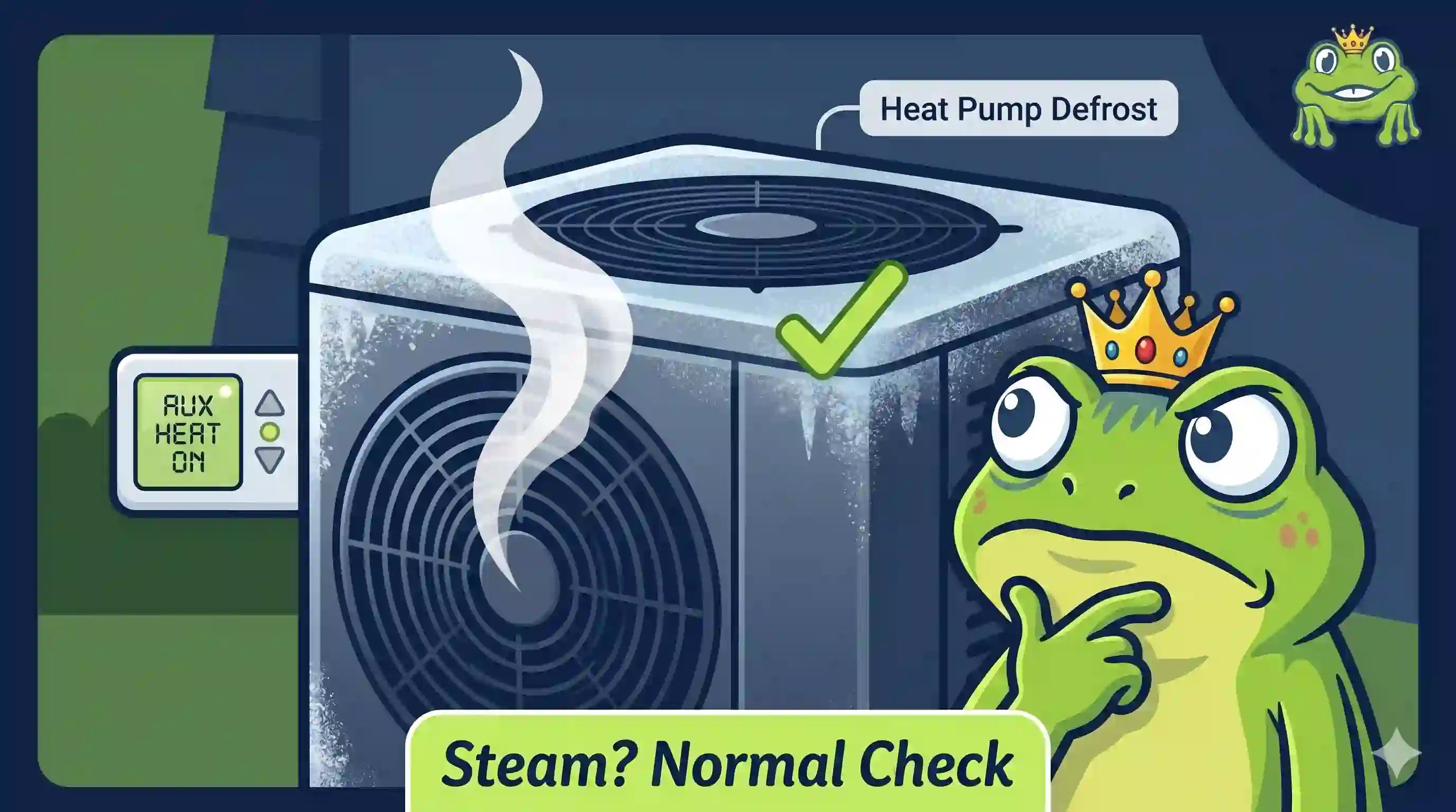 Heat pump covered in frost during a Florida cold snap