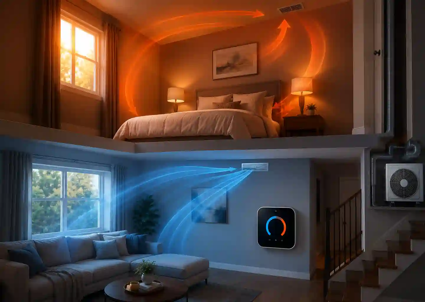 Bedroom with uneven home temperature comfort issues hero image